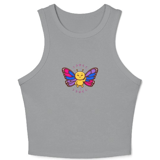 Bisexual Flag Monarch Butterfly Insect Subtle Crop Tank Top