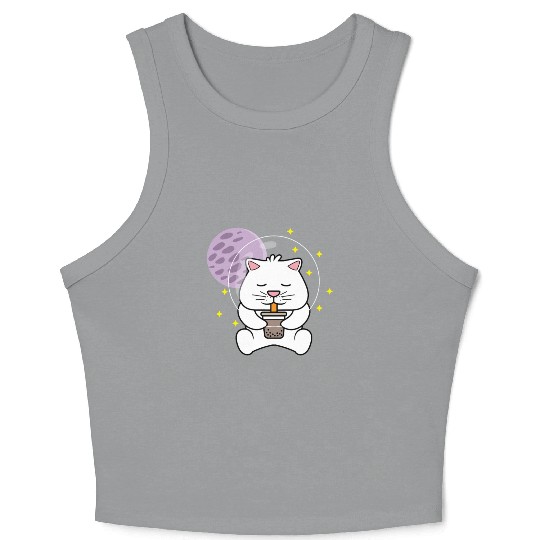 Kawaii Cat Space Pet Lover Gift Crop Tank Top