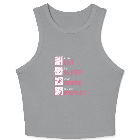 Sleep Anime Crop Tank Top