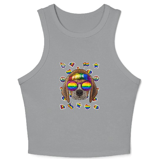 LGBT Beagle Gay Pride Month Dog Rainbow Lesbian Crop Tank Top