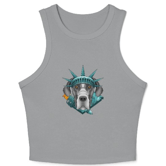 Statue Of Liberty Great Dane 4th Of July Dog USA A Crop Tank Top