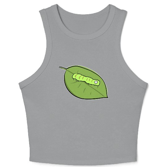 caterpillar leaf biology symbol nature Crop Tank Top