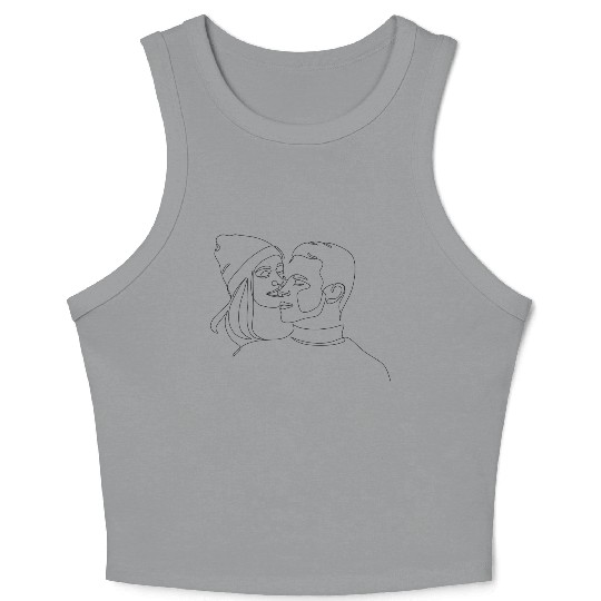 Couple drawing Crop Tank Top