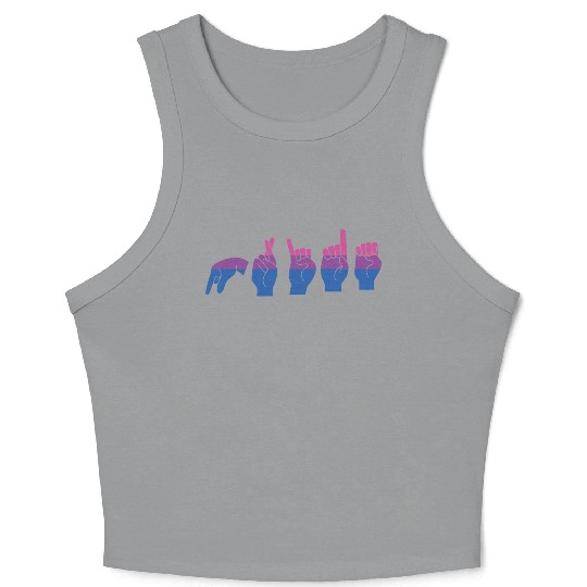 Bisexual ALS Pride BI Sing Language LGBT Lover Bi Crop Tank Top