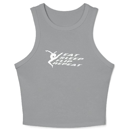 Eat Sleep Flip Gymnastic Coach Gift Crop Tank Top
