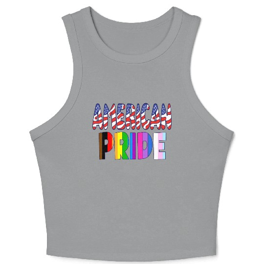 American Pride - LGBTQ+ America Pride Month July 4 Crop Tank Top