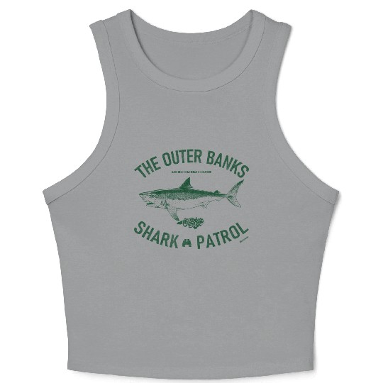 OBX Shark Patrol OBX Vintage Dark Green Crop Tank Top