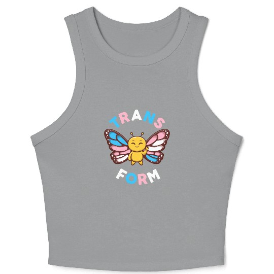 Transgender Monarch Butterfly Trans Form Kawaii Crop Tank Top