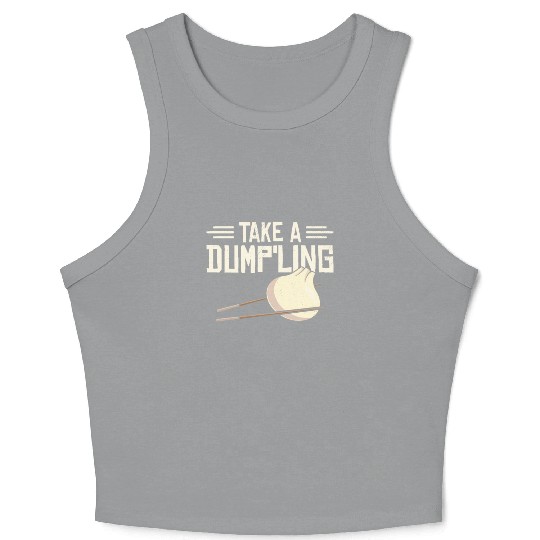 Dumpling Asian Food Chinese Food Fan Crop Tank Top