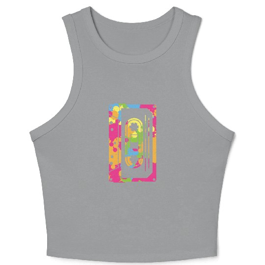 Colorful Retro Cassette Tape Crop Tank Top