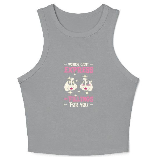 Dim Sums Filling Asian Food Chinese Food Fan Crop Tank Top