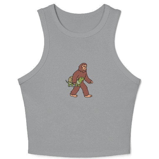 Bigfoot Sasquatch Walking Tortoise Crop Tank Top