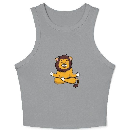Yoga Lion, Meditation Yoga For Children And Crop Tank Top