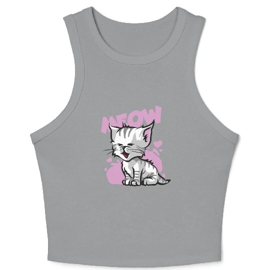 Sweet cute baby cat meow Crop Tank Top