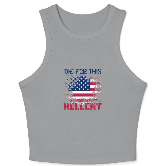 Die For This Hellcat- Vintage US Flag Crop Tank Top