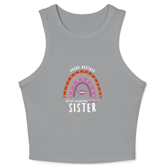 Rainbow Brother Lesbian Sister Crop Tank Top