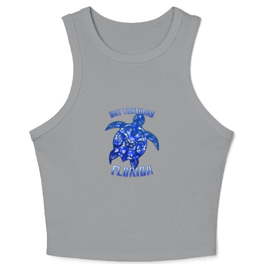 Dry Tortugas Florida Keys Vacation Tribal Turtle Crop Tank Top