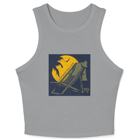 OBX Beach B OBX Army Green Navy Vintage Crop Tank Top