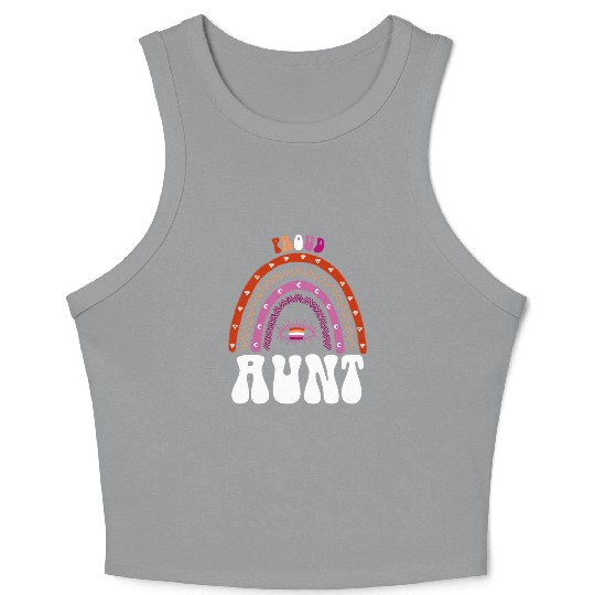 Lesbian Rainbow Proud Aunt Lesbian Crop Tank Top