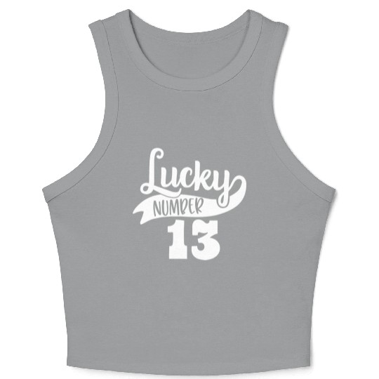 Lucky Number 13 Birthday Party Design Crop Tank Top