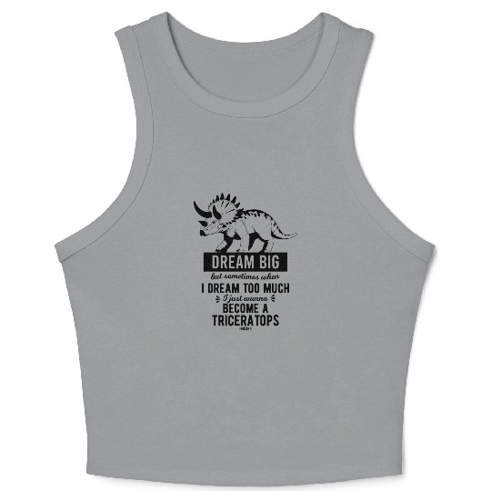 Triceratops Dino saying children Crop Tank Top