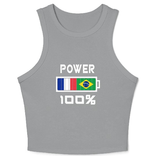 Brazil and France Power 100% Crop Tank Top