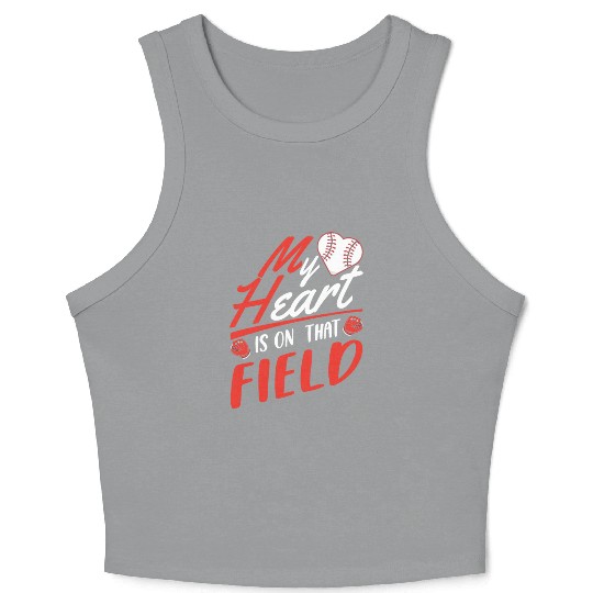 Baseball Mom Son Baseball Lover Crop Tank Top