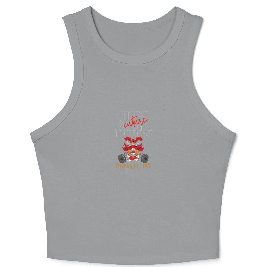 Chinese Kung Fu Lion Dance Culture Crop Tank Top