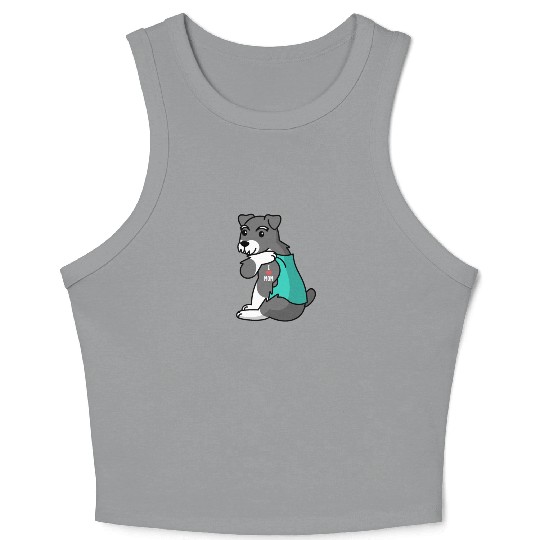 I Love Mom Tattoo Schnauzer Crop Tank Top