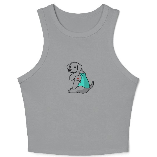 I Love Mom Tattoo Weimaraner Crop Tank Top