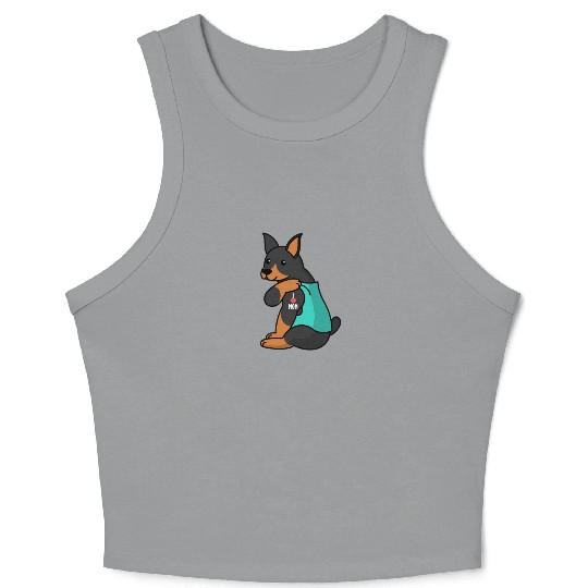 I Love Mom Tattoo Doberman Crop Tank Top