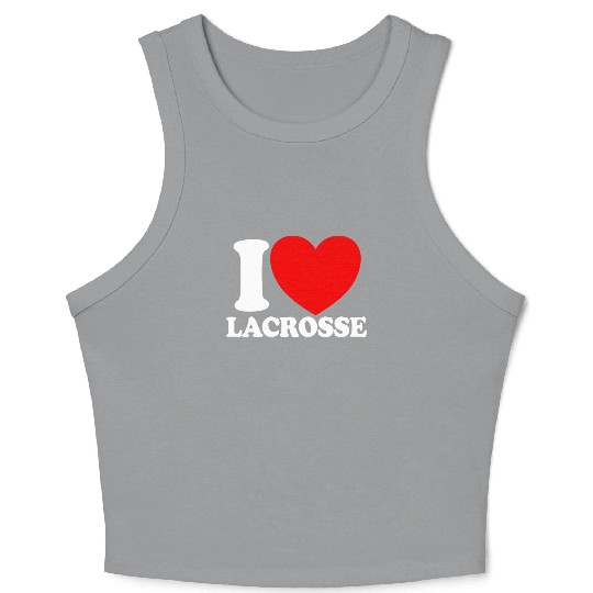 I Love Lacrosse Red Heart Lacrosse Lover Lacrosse Crop Tank Top