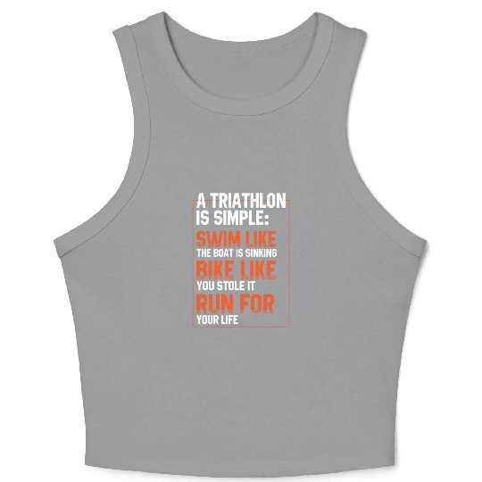 Triathlon Running Swim Bike Athelete Apparel Crop Tank Top
