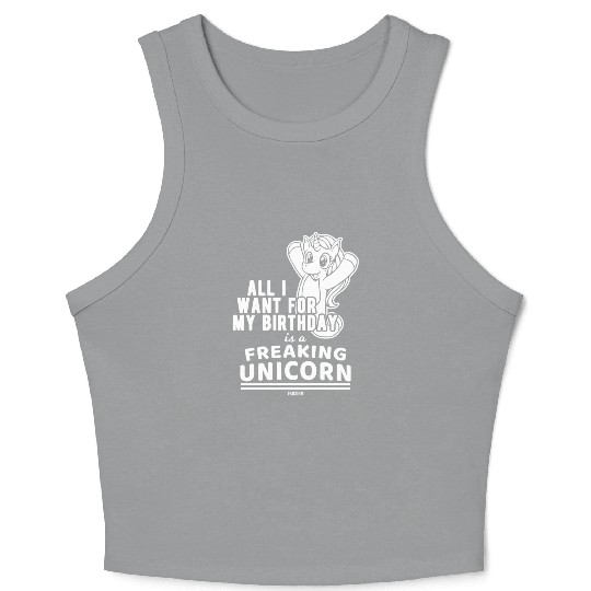 Unicorn for the birthday Crop Tank Top