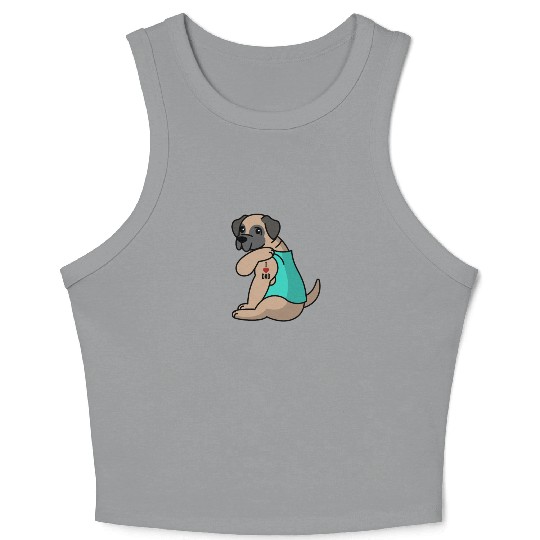 I Love Dad English Mastiff Crop Tank Top