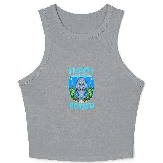 Manatees Sea Cow Floaty Potato Manatee Crop Tank Top