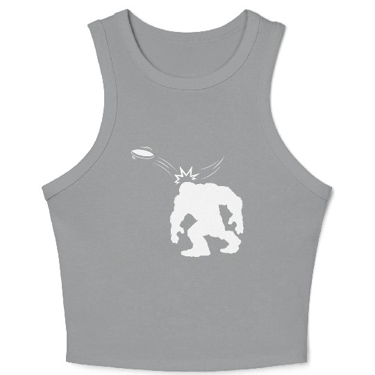 Bigfoot Hit By Disc Golf Frisbee Game Sports Lover Crop Tank Top