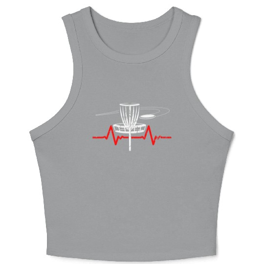Disc Golf Heartbeat Ultimate Frisbee Sports Crop Tank Top