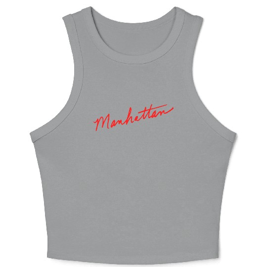 Manhattan handwritten red New York City Crop Tank Top