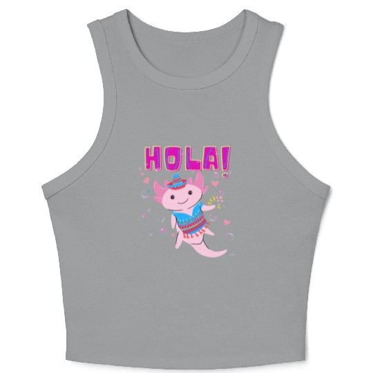 Hola Cute Axolotl - 2 Crop Tank Top