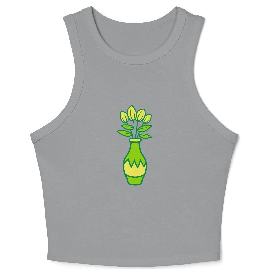 Beautiful tulips flower vase Crop Tank Top