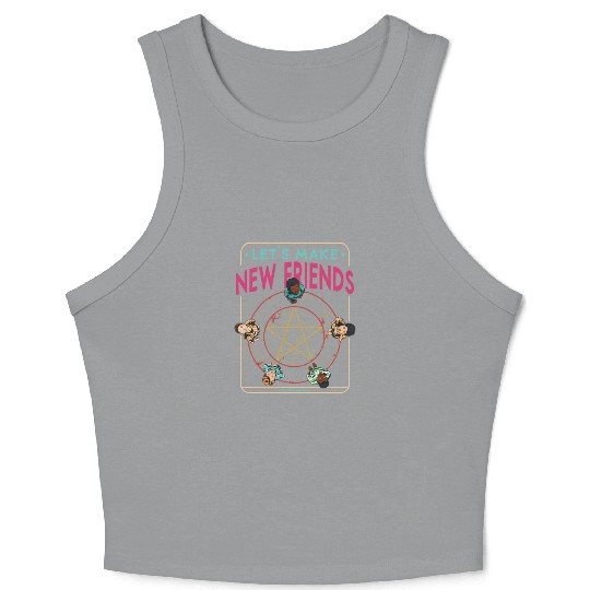 Let's Make New Friends, Retro Occult Wiccan Crop Tank Top
