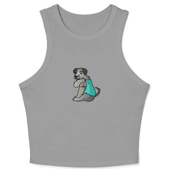 Irish Wolfhound I Love Grandma Crop Tank Top