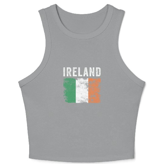 Ireland Flag Distressed - Irish Flag Crop Tank Top