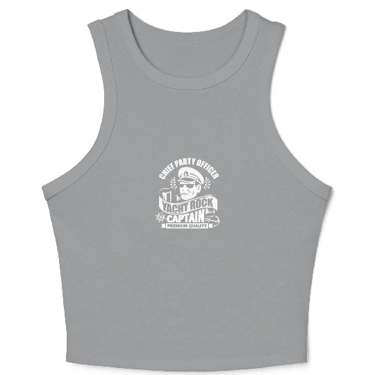Chief Party Officer Yacht Rock Captain Crop Tank Top