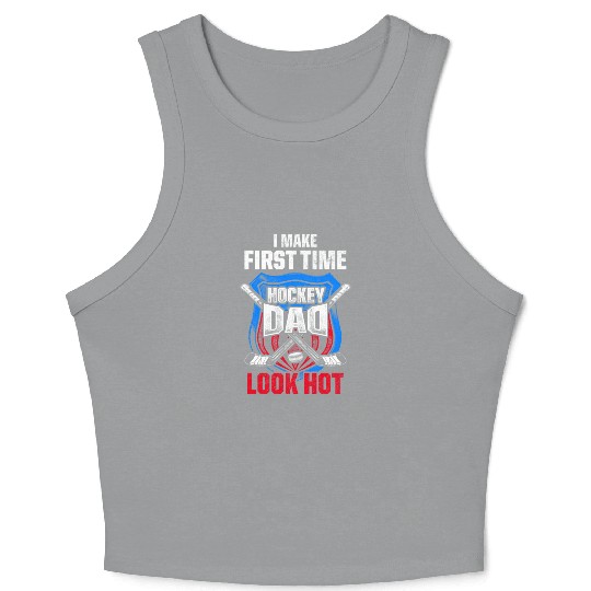Mens New First Time Dad to Be Beat Hockey Daddy Crop Tank Top