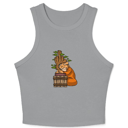 Miniature Trees Bonsai Middle Finger Crop Tank Top