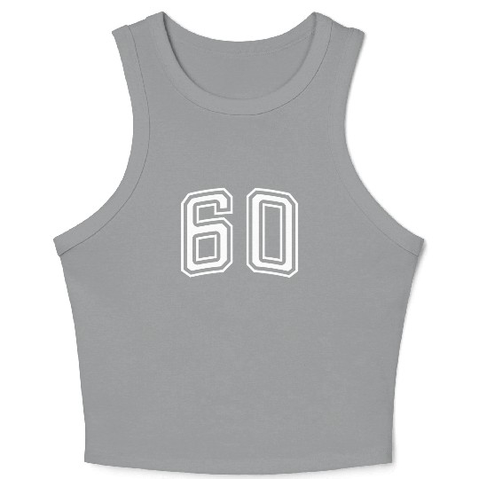 Number 60 White Crop Tank Top