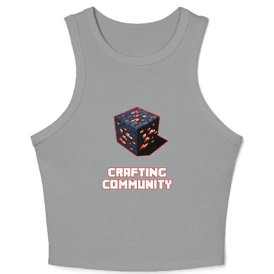 Crafting Community white & red Crop Tank Top