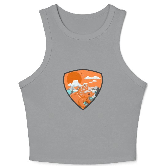 triceratops predators in mountains Crop Tank Top